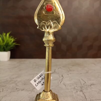 1 brass vel with red stone 7 inch
