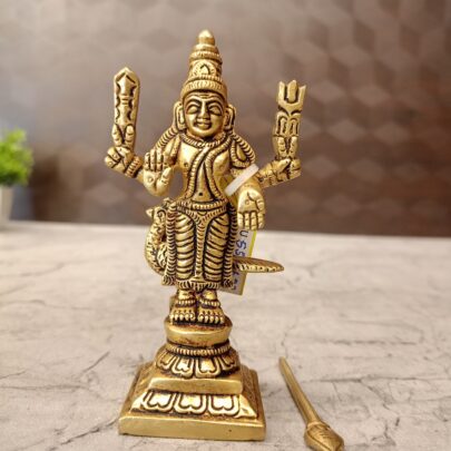 Brass Murugan Idol, 4 Inch