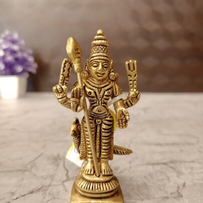 Brass Murugan Idol for Pooja, 3 Inch