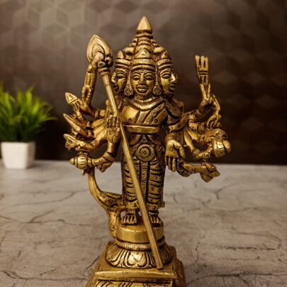 Home 2 brass six face murugan idol (arumugan), 5.5 inch