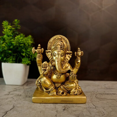 1 brass sofa ganesha idol, 4 inch